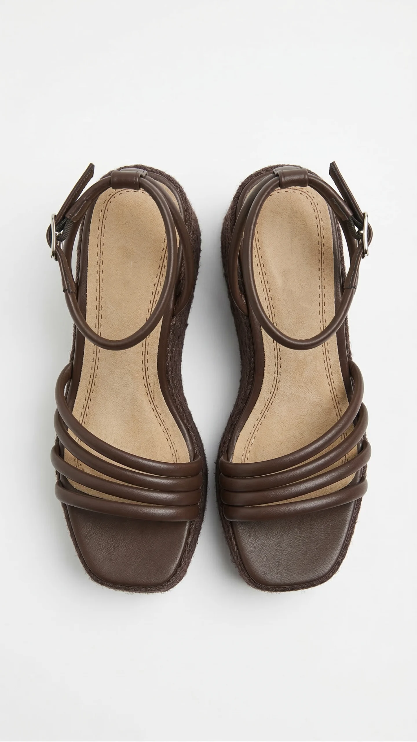 SANDALIAS DE CUÑA MARRÓN - Imagen 5