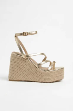 SANDALIAS CUÑA DORADAS