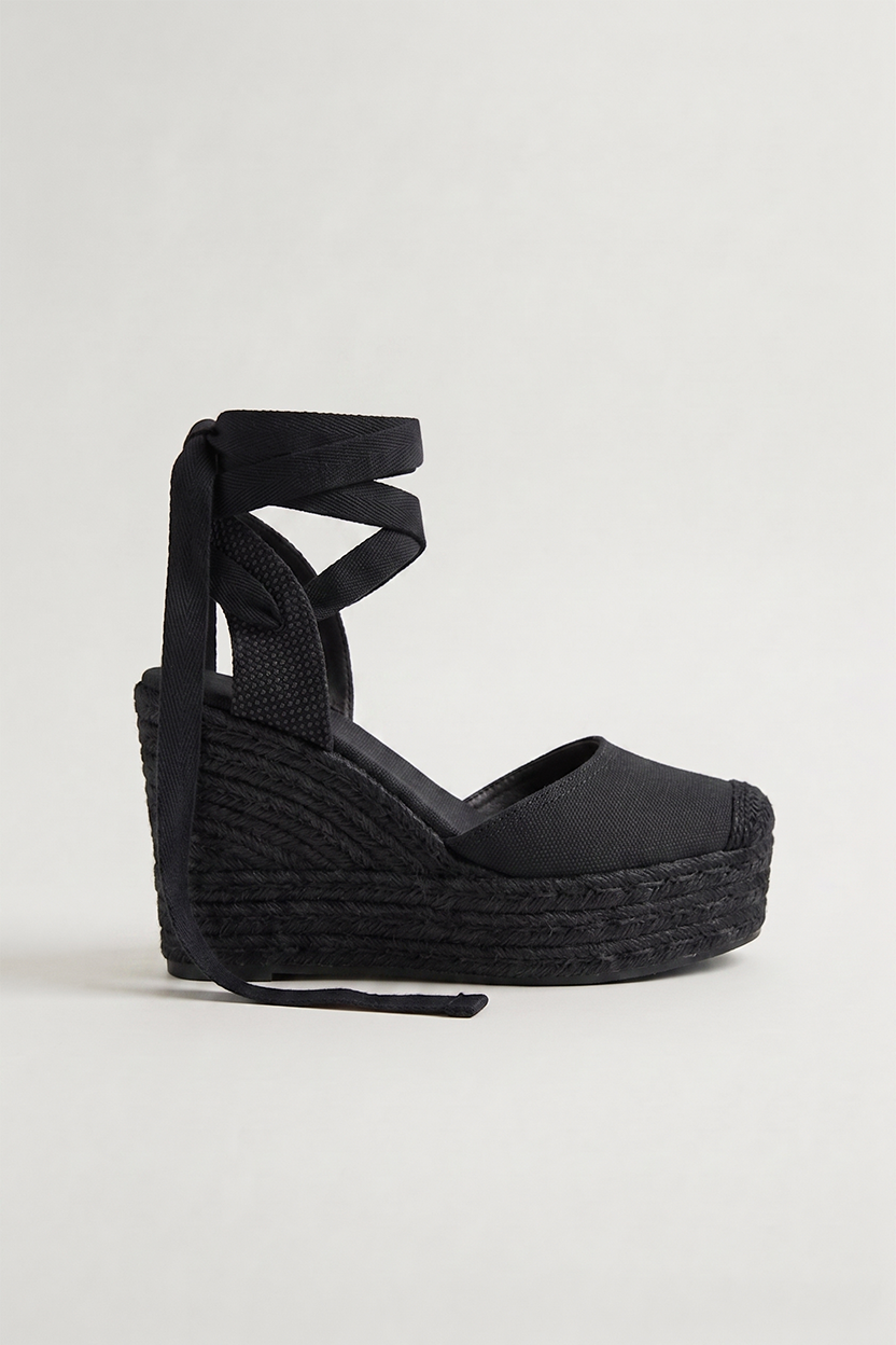 ALPARGATAS CUÑA ALL BLACK