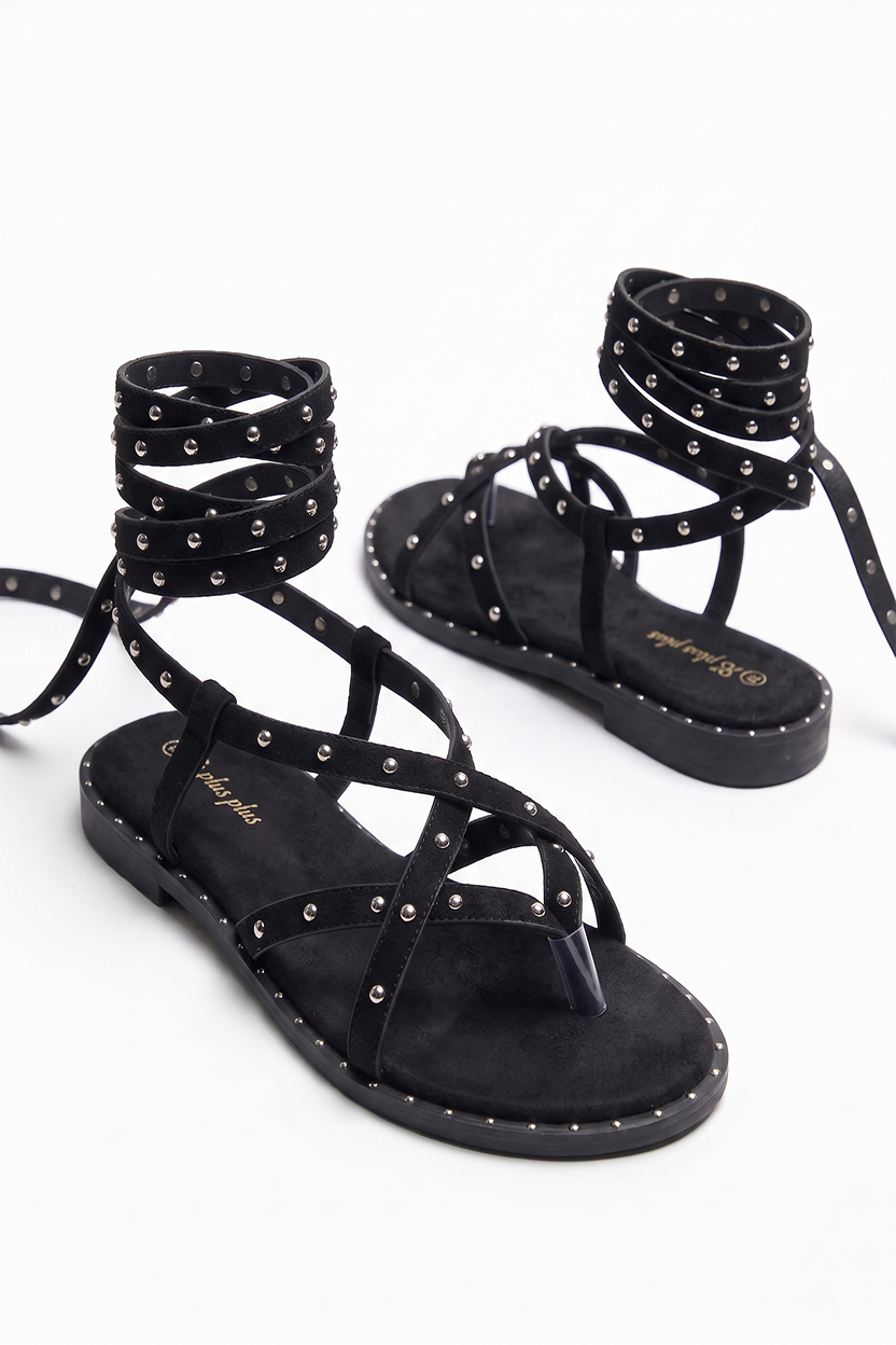 SANDALIAS ROMANAS TACHUELAS BLACK - Imagen 3
