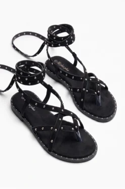 SANDALIAS ROMANAS TACHUELAS BLACK