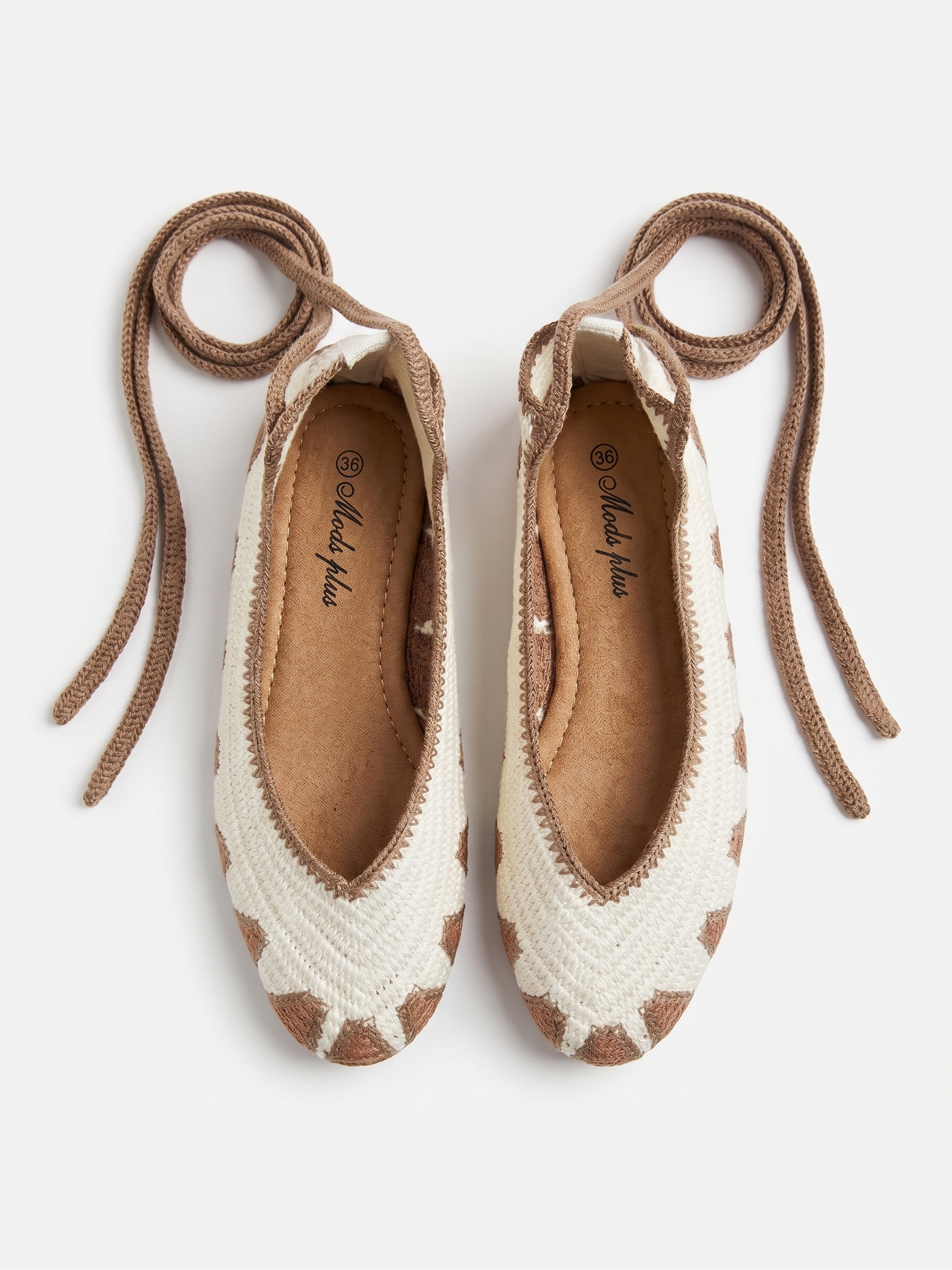 BAILARINAS CROCHET TREND BEIGE CAFÉ - Imagen 4