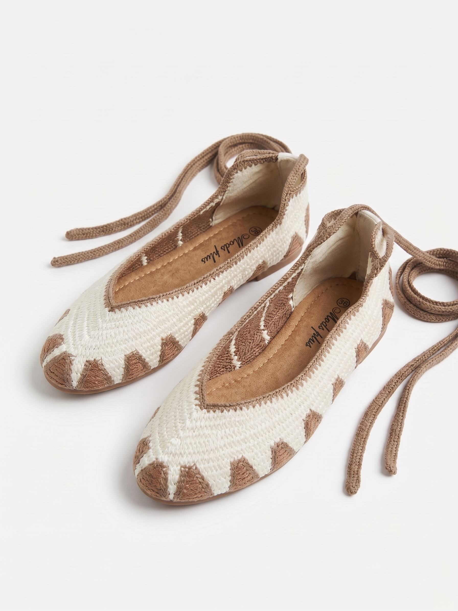 BAILARINAS CROCHET TREND BEIGE CAFÉ - Imagen 2