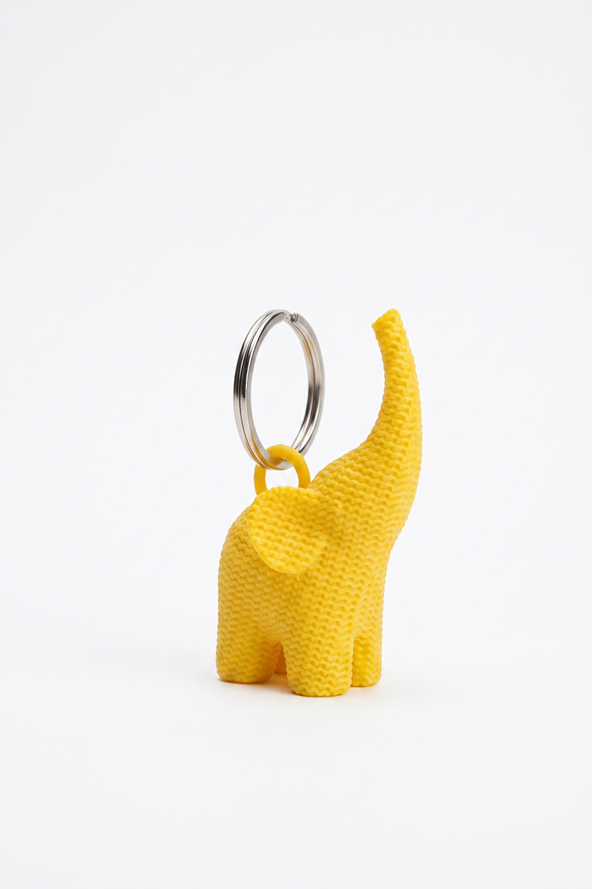 Charm de Bolso Elefante de la Suerte – Efecto crochet
