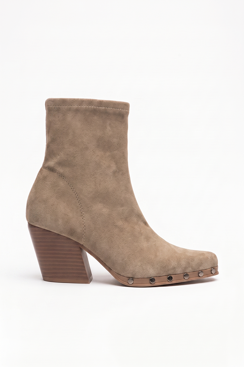 Botín tachuelas antelina - taupe