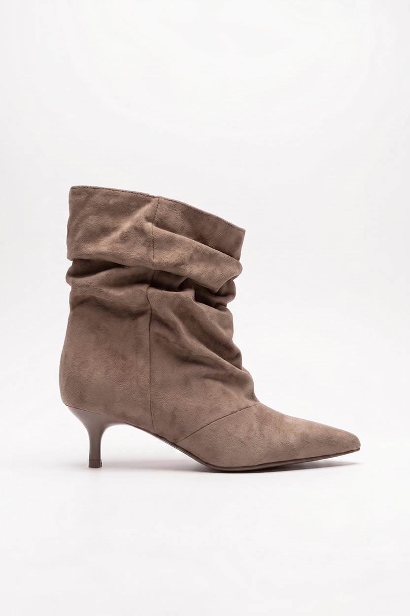 Botines de Tacón Kitten Slouchy con Caña Ancha