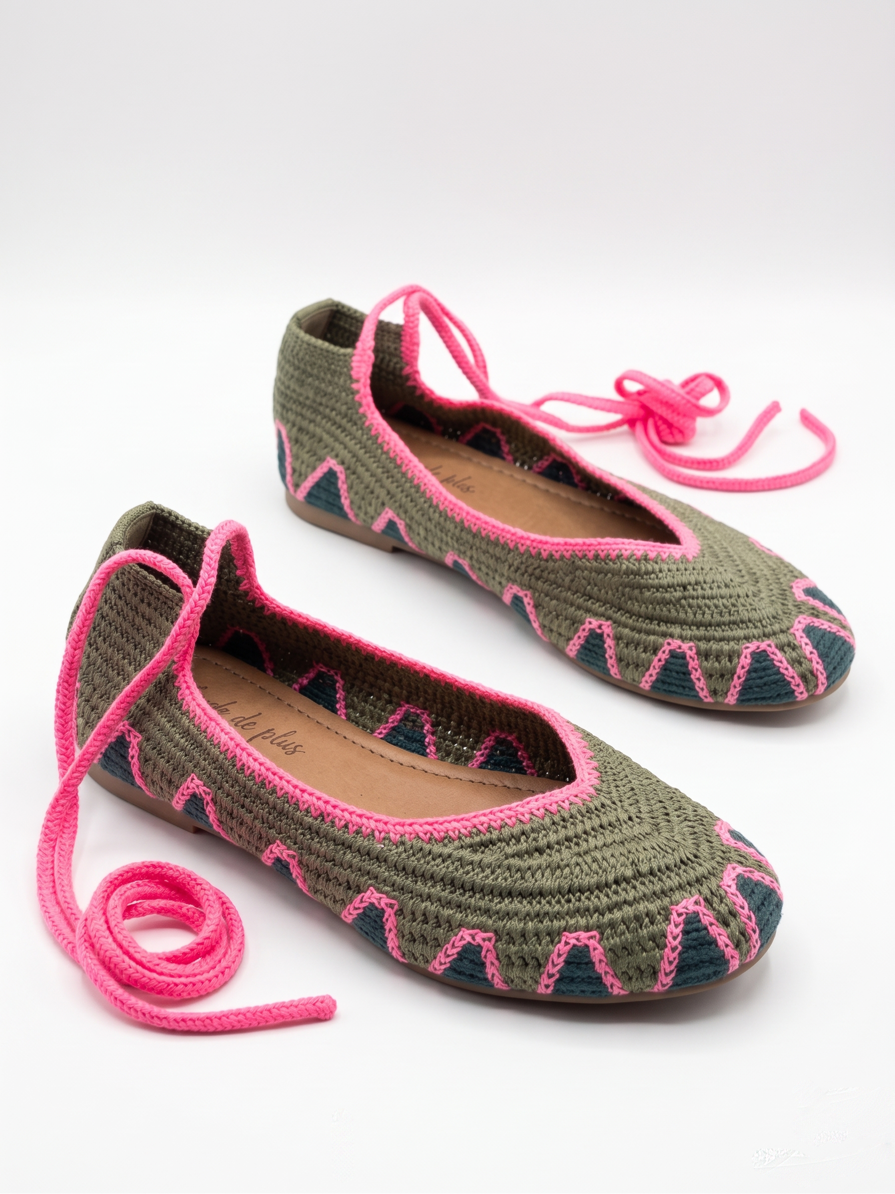 BAILARINAS CROCHET TREND GREEN/PINK - Imagen 4